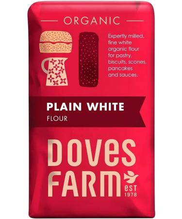 Doves Farm Organic Plain White Flour 1kg - Premium Quality Unbleached Ideal for Baking and Cooking