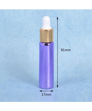 Tianzd Chrome Purple Drip Bottles - 6 Pack of 10ml Empty Glass Pipette Bottles for Essential Oils & Perfume Oils with Gold Screw Cap - Buy Online on SooperMarket.com