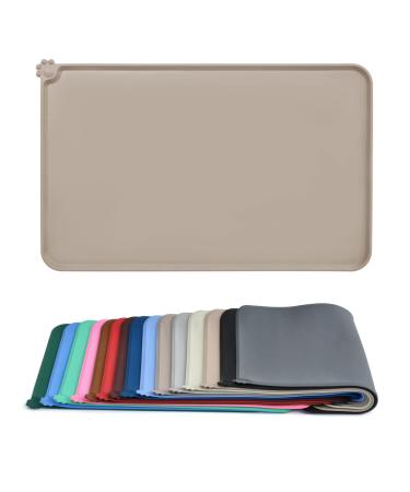 Audwud silicone waterproof dog and cat pet feeding mat anti-slip-tied bowl matt pet feeding mat 47x30 cm adobe brown