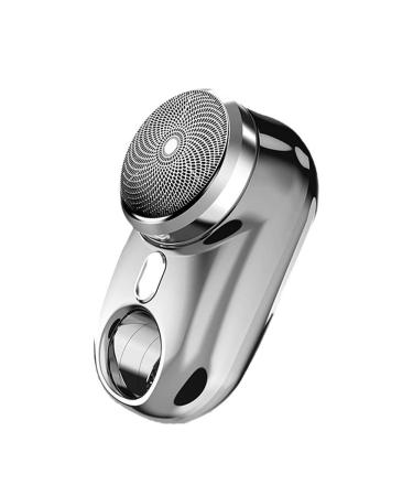 Mini Shave Portable Electric Shaver for Men Wet Dry One-Button Mini Travel Razor Electric Rechargeable(Silver)