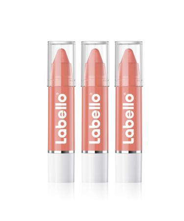 Labello Lips2kß Color Lip Balm Rosy Nude in a 3 -way pack (3x 3G) lip care with intensive color lipstick with real Labello care nude
