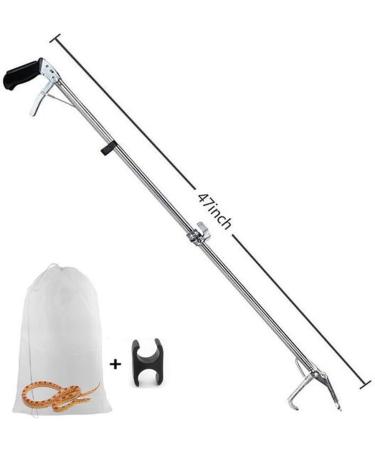 Yomyray 47'' Snake Tong Professional Collapsible Snake Catcher Tool With Zigzag Wide Jaw And Metal Automatic Lock Stainless Steel Reptile Grabber Rattle Catcher (Include Snake Bag) - Buy Online on SooperMarket.com