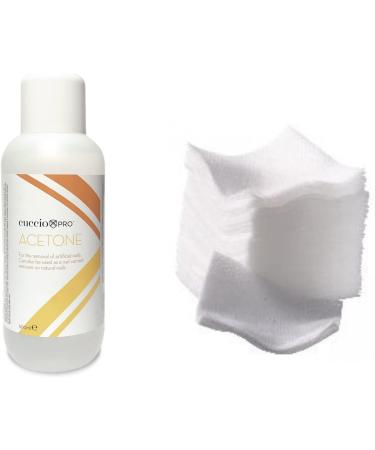 Cuccio 1 Litre Acetone and 200 Lint Free Nail Wipes Gel Removal Kit White - Buy Online on SooperMarket.com