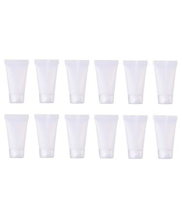 20PCS 5ML Clear Empty Refillable Plastic Soft Tubes Cosmetic Sample Bottles Jars Travel Makeup Travel Container with Screw Cap For Lip Gloss Balm Body Lotion Shower Gel Shampoo