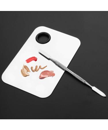 FRCOLOR Stainless Steel Makeup Palette with Spatula Tool - Professional Cosmetic Mixing Palette 6x4 - Buy Online on SooperMarket.com