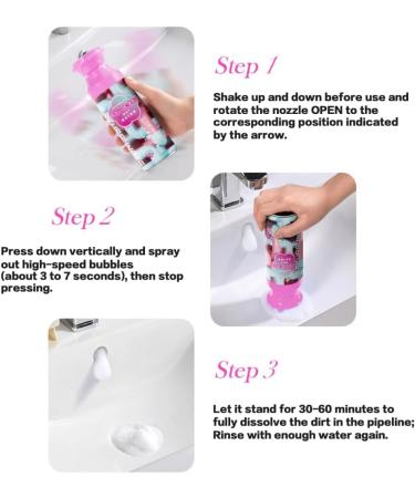 Rxuaw Sewer Pipe Foam Cleaner Liquid Hair Clog Remover & Cleaner for Toilets Showers Kitchen Sinks 350ml - Buy Online on SooperMarket.com