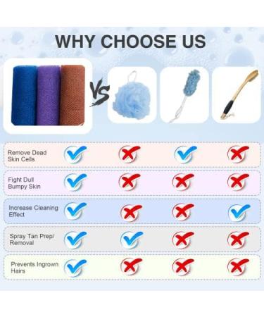 Yiclick Exfoliating African Net Sponge 3 Pcs - Body Scrubber and Washcloth Set for Shower and Bath - Exfoliating Loofah Sponge for Smooth Skin - 3 Count - Buy Online on SooperMarket.com