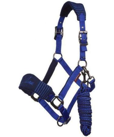 LeMieux Vogue Fleece Headcollar & Leadrope Halter - Cob Burgundy/Navy | International Shipping - Buy Online on SooperMarket.com