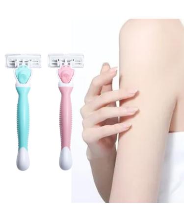 Vctitil Hair Removal Razor Holder - 1 Piece with 4 Stainless Steel Blades Anti-Slip Handle Manual Forearm Hair Trim - Green - Buy Online on SooperMarket.com