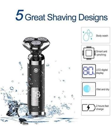 GeRRiT Electric Razor for Men - Waterproof Cordless Rotary Shaver | Wet & Dry Rechargeable Electric Razors for Superior Shaving Experience - Buy Online on SooperMarket.com
