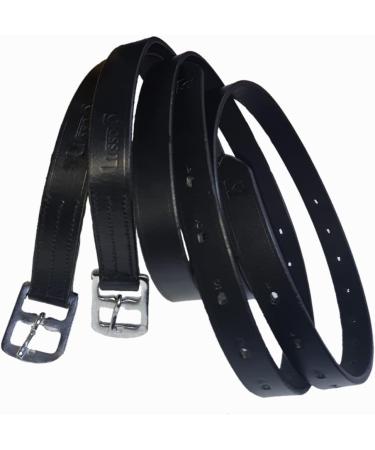 Lussoro Black Stirrup Leathers - Full Size for Horse | Premium Quality - Buy Online on SooperMarket.com