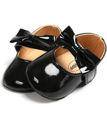 RVROVIC Baby Girl Moccasins | Infant Princess Sparkly Soft Sole Shoes | 0-6 Months | Black - Buy Online on SooperMarket.com