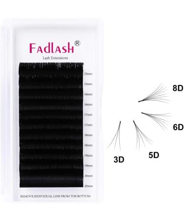 Fadlash Easy Fan Lashes DD Curl 0.07 15-20mm Mixed Length Russian Eyelashes Extensions - Buy Online on SooperMarket.com