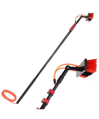 Outdoor Window Cleaning Pole Water Fed Telescopic Brush/Extendable Cleaner Conservatory Roof Suitable For Photovoltaic Panel CleaningTrucks Windows 55cm Brush Head 9M/30FT