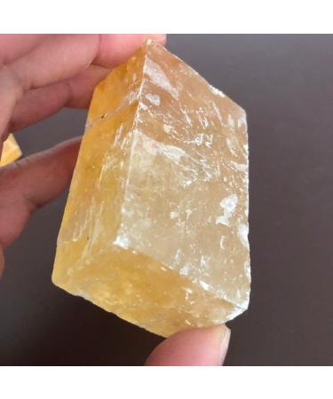 1pcs Crystal Stone Calcite Quartz Stone Rhombus Raw Specimen Natural Yellow calcspar Gemstone - Buy Online on SooperMarket.com