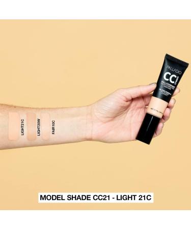 Palladio Full-Coverage CC Cream with Peptides & Vitamin C, Corrects Redness, Uneven Skin Tone, Buildable Foundation Coverage - Light 21C 25.70g - Buy Online on SooperMarket.com