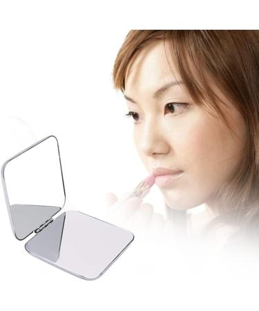 Folding Pocket Mirror Portable Makeup Mirror Stainless Steel Cosmetic Mirror Double Sided Square Mirror for Handbag Purse Pocket Compact - Buy Online on SooperMarket.com