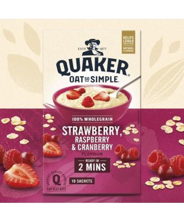 Apple & Blueberry Porridge Sachets 360g with Strawberry Raspberry & Cranberry Porridge Sachets 339g & Golden Syrup Porridge Sachets 360g - Bundle Consisting of Quaker Oat So Simple x3 Packs - Buy Online on SooperMarket.com