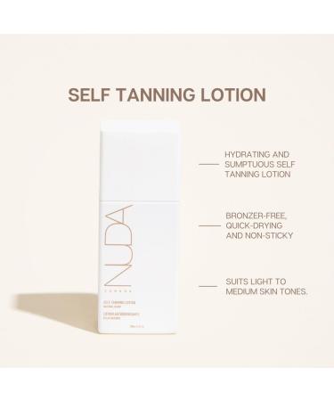 Nuda Self Tanning Lotion - Gradual Lightweight Tanner for Light to Medium Skin | Vegan Cruelty-Free & Infused with Sodium Hyaluronate & Vitamin C (200 mL - Buy Online on SooperMarket.com