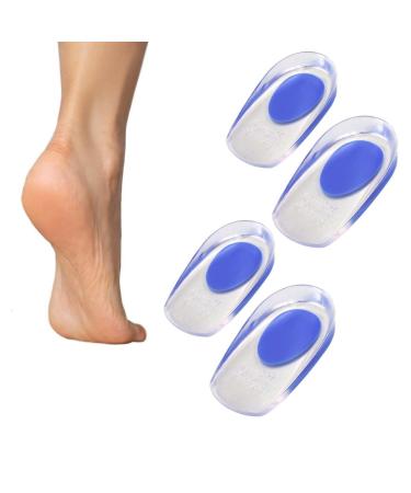 2 Pairs (4 Pieces) Gel Heel Coasters Silicone Gel Heel Coasters Pressure and Pain Relieving Insole Coasters for Comfort Plantar Fasciitis Achilles Tendonitis and Achilles Tendon Pain