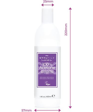 STYLFILE 100% Acetone at Home Gel Nail Varnish or Acrylic Remover 400ml Perfect for Soaking Off Gel Polish Quick & Easy Lifts Gel Polish in 15 Minutes - Buy Online on SooperMarket.com