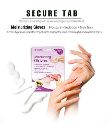 Epielle Moisturizing Hand Masks (6pk) | Hydrating Spa Gloves for Dry Hands | Sunflower Seed Oil, Avocado Oil, Vitamin E | Beauty & Skincare Gift - Buy Online on SooperMarket.com