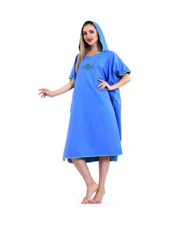 Batheponcho surf poncho ultra -echo towel bathing towel poncho beach reversing help quick -drying bathrobe from microfases for women men 90 * 110cm dark blue