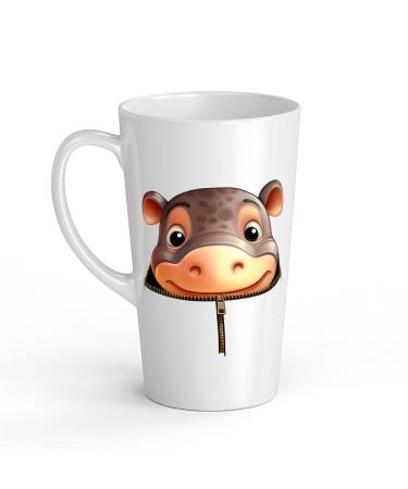 White Ceramic Baby Hippopotamus Mug - Large 483 ml Perfect for Hot Chocolate or Milk Fun and Easy to Use