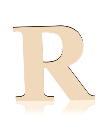 KINBOM 12 inch Wooden Letters  0.5 cm/0.2 inch Thick Blank Unfinished Wood Monogram Alphabet Letter for Painting Craft and Home Wall Decoration DIY  Large Sign Plaques Board Decor (Letter R)