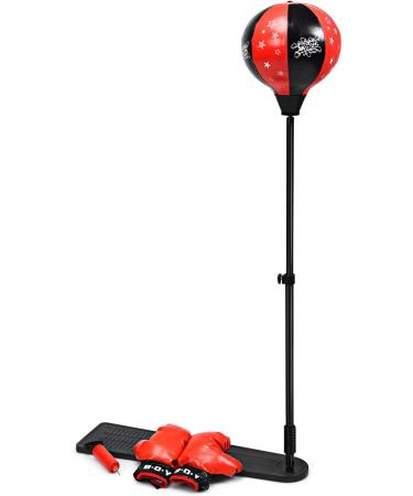 Costzon Punching Bag with Stand - Height Adjustable Reflex Bag with Boxing Gloves, Hand Pump - Freestanding Boxing Set for Adults, Teens, and Kids - Speed Training, Fitness, Stress Relief, Exercise - Buy Online on SooperMarket.com