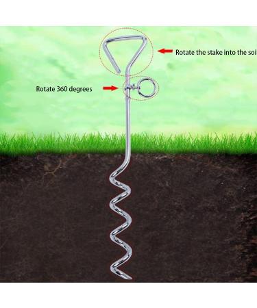 16" Heavy Duty Ground Spike Stake (41cm) Dog Chains for outside Dog Tie Out Cable Steel Spiral Dog Tether Outdoor Dog Camping Accessories (Stake Only) (3 Pack) - Buy Online on SooperMarket.com
