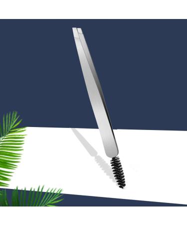 Silver Stainless Steel Eyebrow Tweezers & Brush | Precision Eyebrow Remover & Makeup Tools - Buy Online on SooperMarket.com