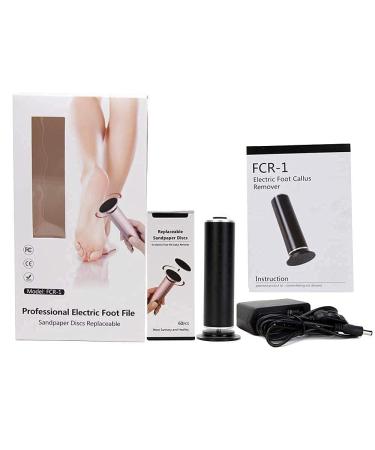 Electric Callus Remover with Adjustable Speed and 60pcs Sandpaper Disks - Professional Foot File for Dead Skin Removal - FCR-01 Black - Buy Online on SooperMarket.com
