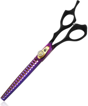 Professional Purple Dragon Pet Grooming Scissor Set - Japan 440C Stainless Steel Chunker Shear for Pet Groomers and DIY - 7.0/8.0 inch Hair Cutting Scissor + 6.75/8.0 inch Dog Shear - Buy Online on SooperMarket.com