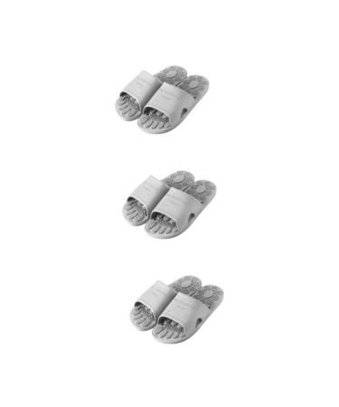 FRCOLOR 3 Pairs Massage Slippers Acupuncture Slippers Shower Sandals Slippers for Men Slippers for Men Pedicure Slippers for Bedroom Pedicure Slippers for Home Foot 27.00X11.00X5.00CMx3pcs Grey X 3 Pieces