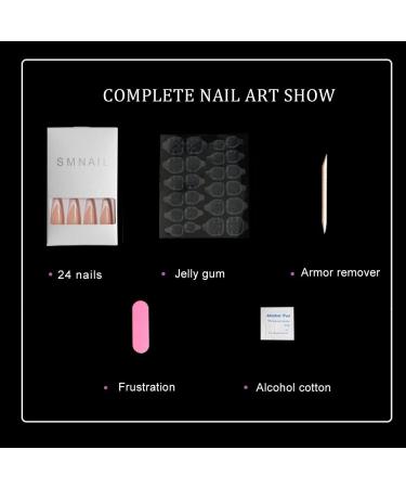 24 PC French Artificial Fingernails Set - Short False Nails for Nail Art Studio & DIY Embellishments - Buy Online on SooperMarket.com