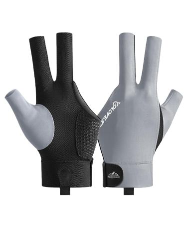 Wnddle Billard glove snooker gloves Billiard Pool Cue Gloves non-slip pool gloves adjustable pool gloves suitable for pool games snooker caroma games.Gray
