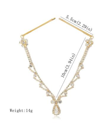 Chargances Bridal Rhinestone Forehead Head Chain Clip - Wedding Crystal Teardrop Headband for Women and Girls (Silver) - Buy Online on SooperMarket.com