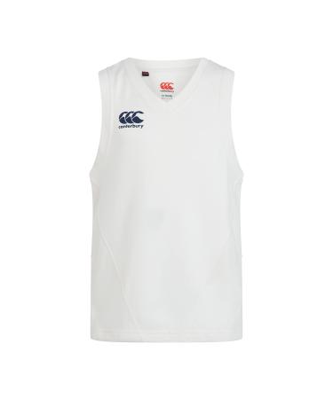 Canterbury Boys Junior Cricket Overshirt Sleeveless Jumper Vest 14 Years Cream