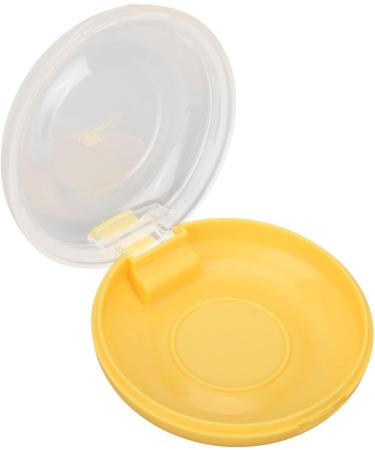 Orthodontic Retainer Case with Cleaning Brush - Yellow Mouthpiece Holder for Adults & Kids - Perfect for School Travel & Home - 8cm Diameter - Buy Online on SooperMarket.com