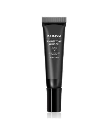 RARJSM Rhinestone Nail Art Glue Gel, Super Strong Adhesive Nail Art Accessory Decoration Tools for Nail Diamond Jewelry Gem Crystals Sequins Nail Glue Flakes, 15ML Clear Nail Glue Soak off UV/LED Lamp