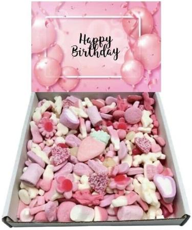 Happy Birthday Gift Pick n Mix 1kg Pink Sweets Selection Box Gummy Sweet Hamper Assortment of Pink present Great for 13th 16th 18th 21st 30th 40th 50th 60th - Buy Online on SooperMarket.com