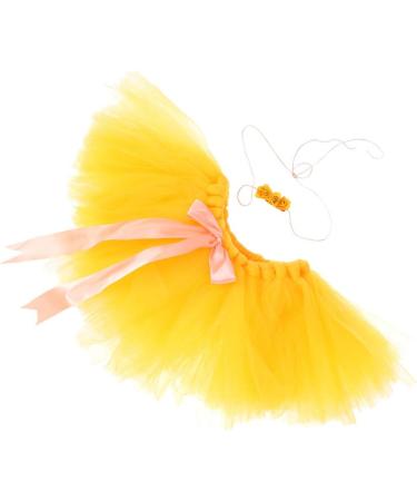 Amosfun Christmas Baby Girl Tutu Skirt and Headband Set - Newborn Photography Outfit for Xmas Party (0-12 Months) - Yellow - Buy Online on SooperMarket.com