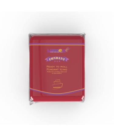 Dekozauber24 Premium Fondant 250g 19 colors rolled fondant soft and flexible cake decoration (cherry red)