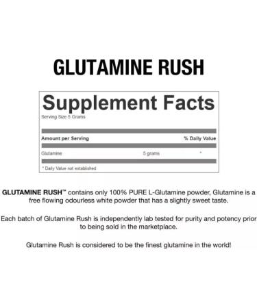 BioX Glutamine Rush | L-Glutamine Powder for Muscle Recovery Immunity Digestive Health | 5 Grams Pure L-Glutamine | Naturally Fermented Vegan | Unflavoured 200 Servings (1000g) - Buy Online on SooperMarket.com
