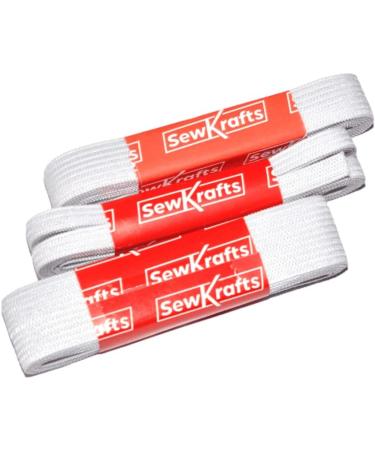 SewKrafts White Knit Elastic Band - Soft Stretchy Waistband, Sleeve, Neckline, and Legband Elastic Cord for Sewing and DIY Projects - Buy Online on SooperMarket.com
