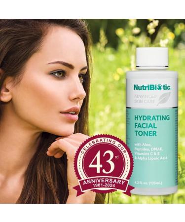 NutriBiotic Hydrating Facial Toner 4.2 Fl Oz | Peptides Aloe DMAE Vitamin C Vegan & Paraben Free - Buy Online on SooperMarket.com