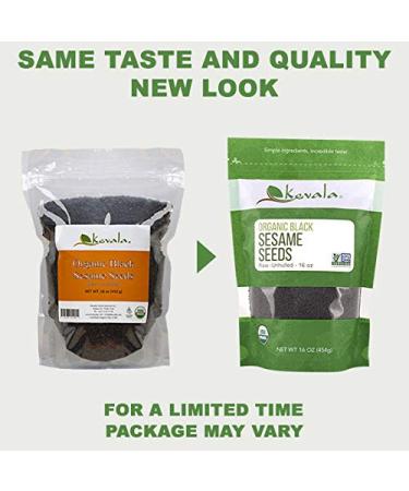Buy Kevala Organic Black Sesame Seeds - Raw Unhulled 16 oz (454 g) | Nutrient-Rich Superfood - Buy Online on SooperMarket.com