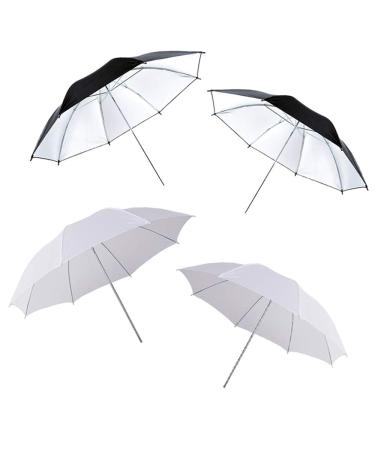 Photography Umbrella Lighting 4 Pack Kit, 33"/84cm Soft White Translucent and Reflective Umbrella for Photo and Video Studio Shooting