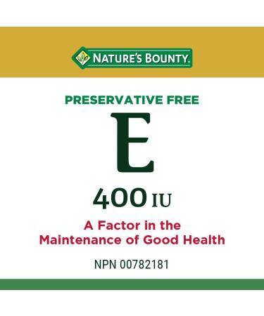 Nature's Bounty Vitamin E Pills And Supplement Helps Maintain Health 400Iu 200 Softgels - Buy Online on SooperMarket.com